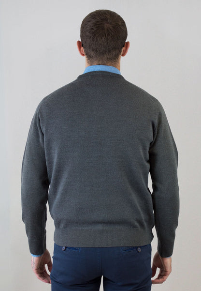 Jersey gris marengo con lana