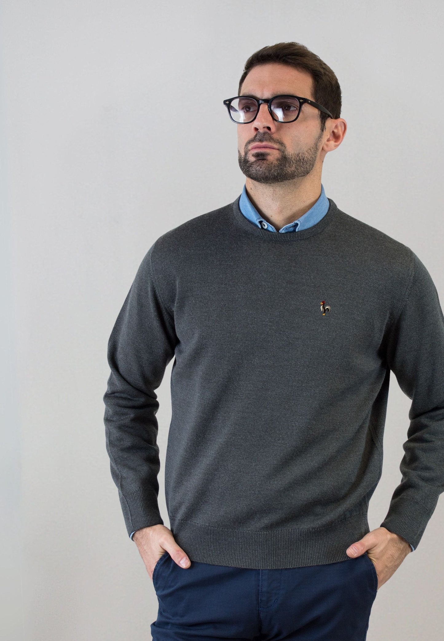 Jersey gris marengo con lana