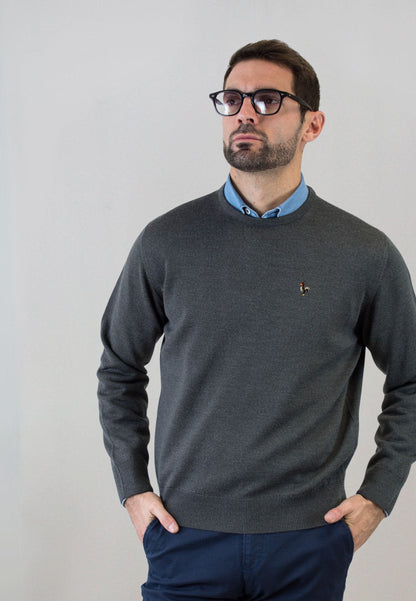 Jersey gris marengo con lana