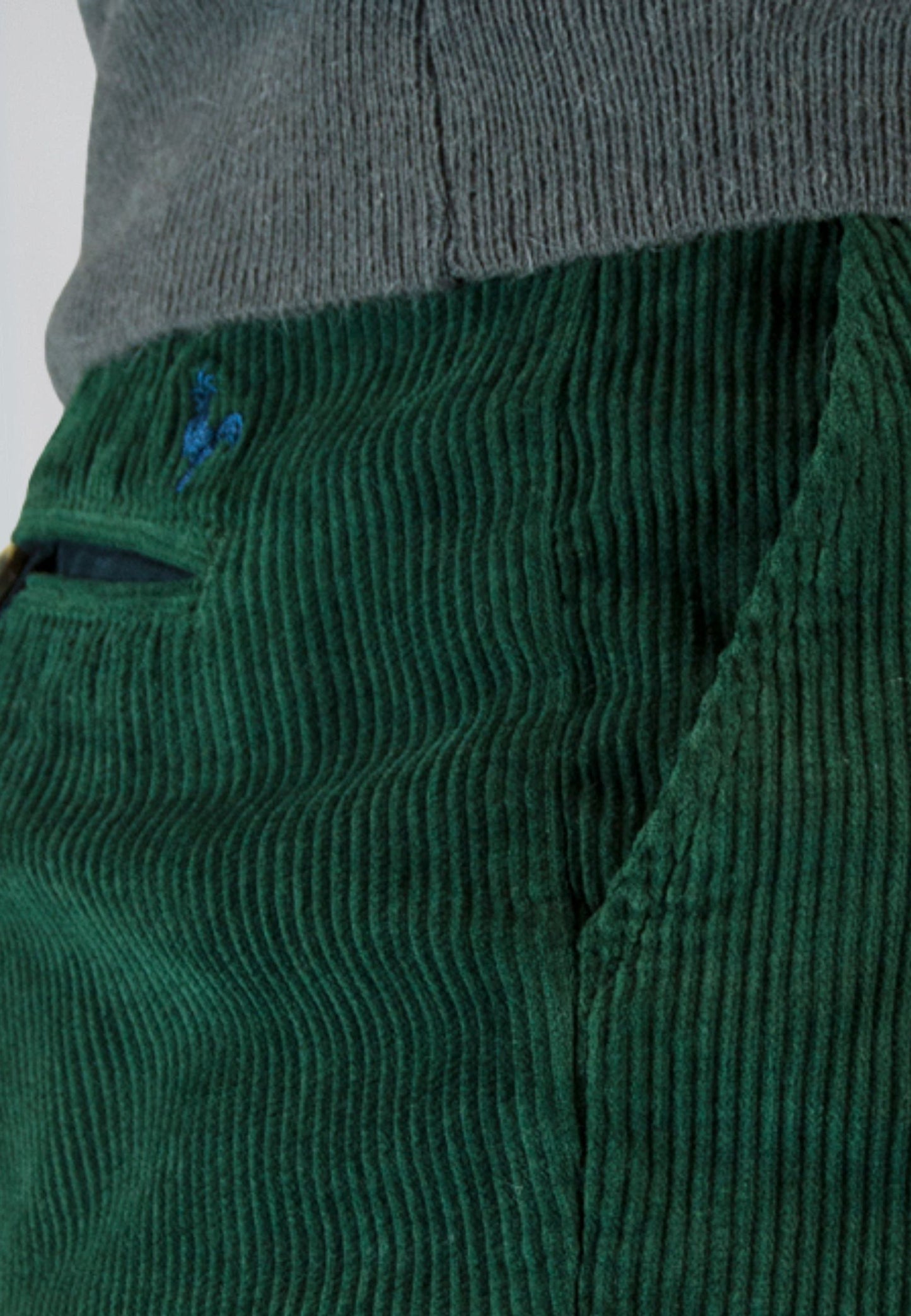 Pantalón chino de pana verde hombre