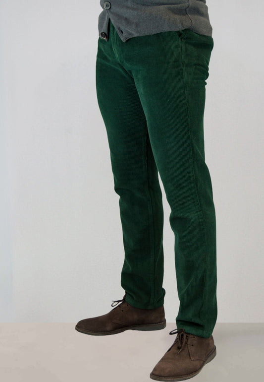 Pantalón chino de pana verde hombre