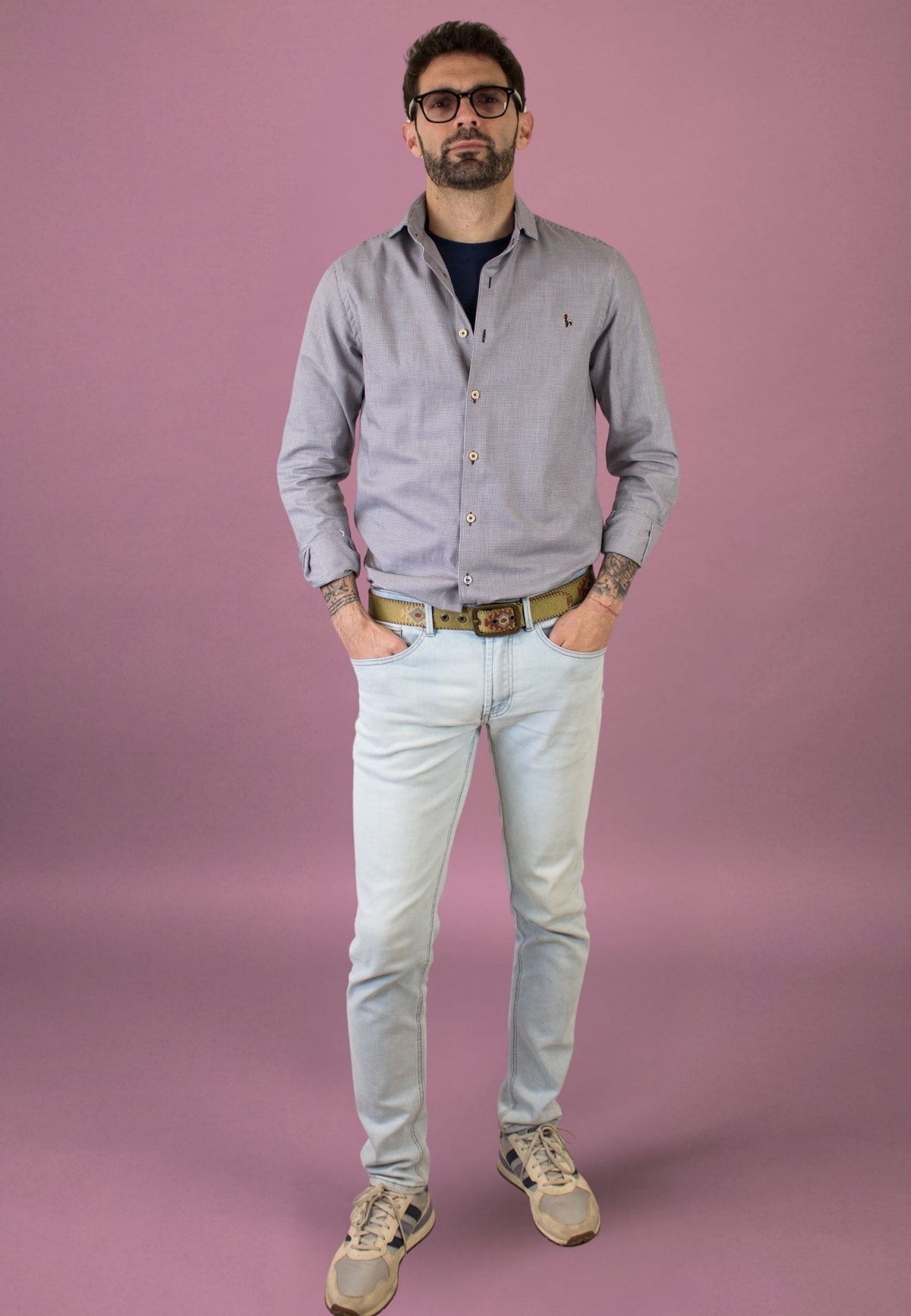 Pink striped oxford shirt