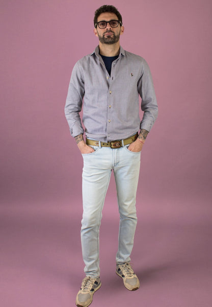 Pink striped oxford shirt