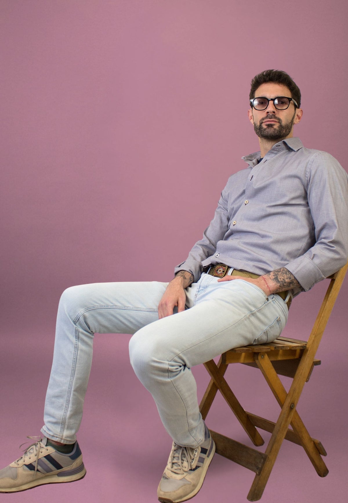 Pink striped oxford shirt