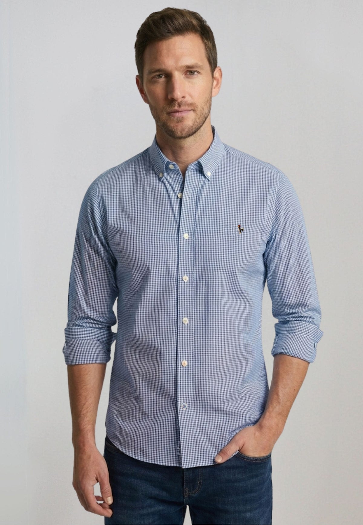 Chemise vichy bleu clair