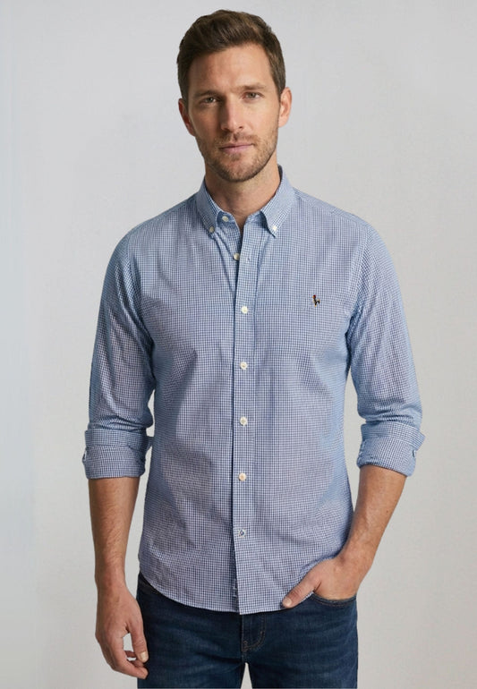 Camisa mini vichy azul