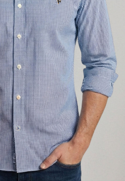 Camisa mini vichy azul