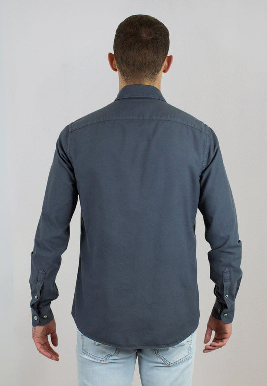 Camisa con bolsillos marengo