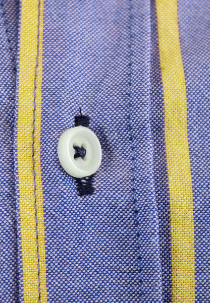 Camisa oxford lavado raya amarilla