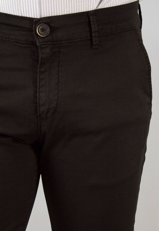 Men's black elasticated chino pants