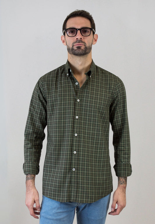 Camisa de cuadro en tonos verdes