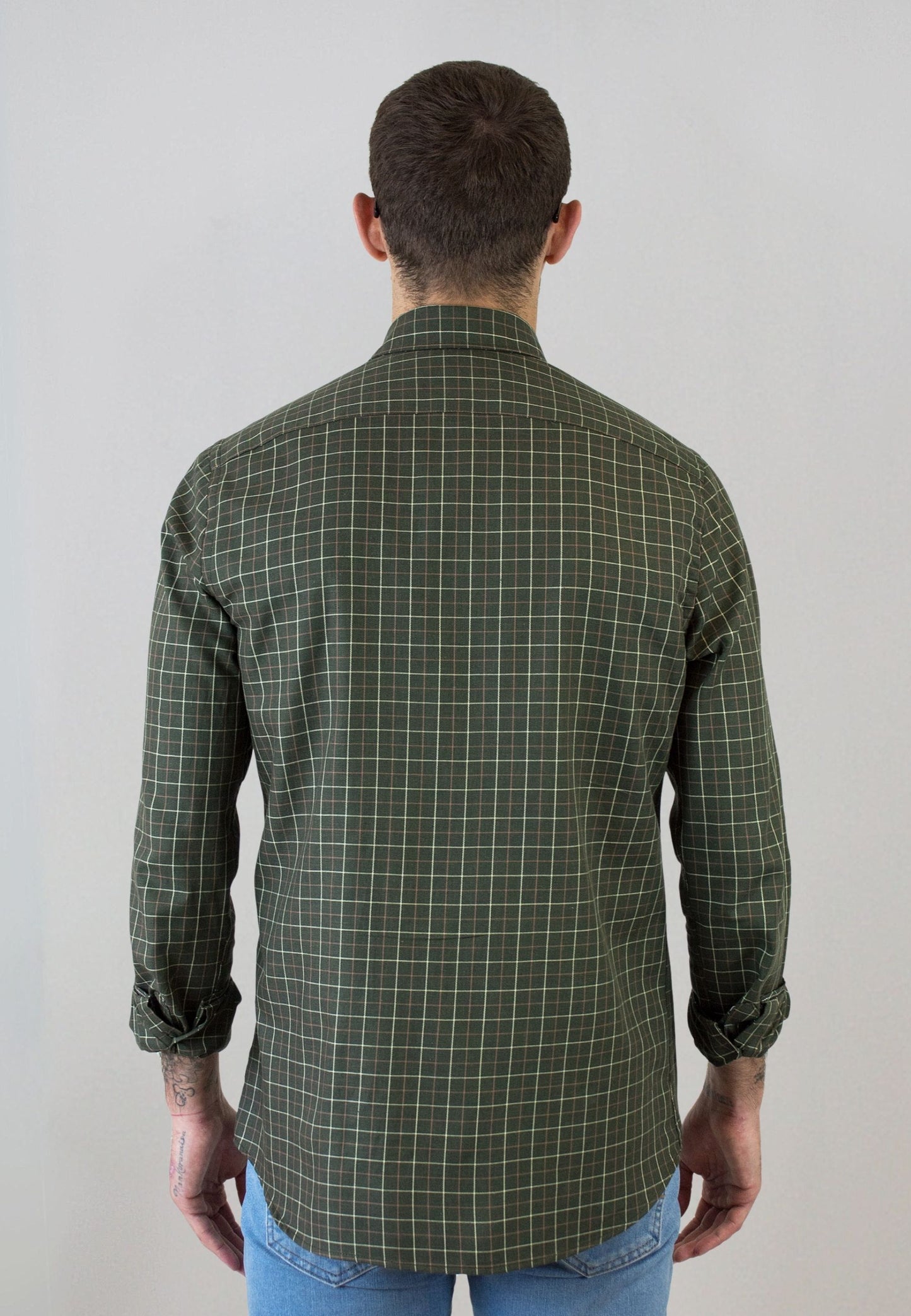 Camisa de cuadro en tonos verdes