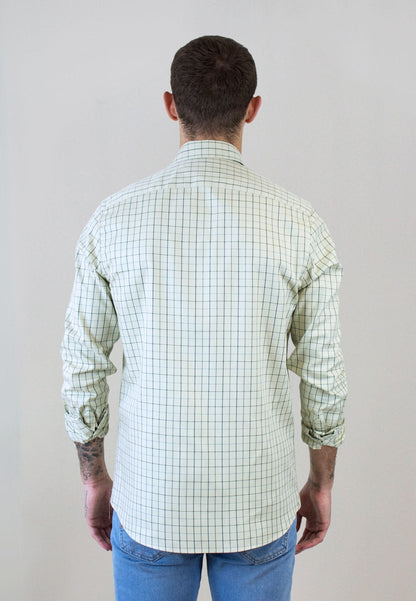 Camisa de cuadro en tonos verdes claros