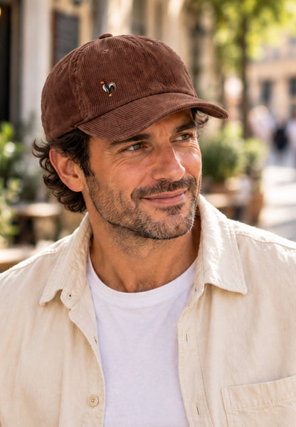 Gorra de pana marrón 100% algodón