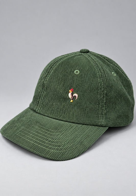 Gorra de pana verde 100% algodón