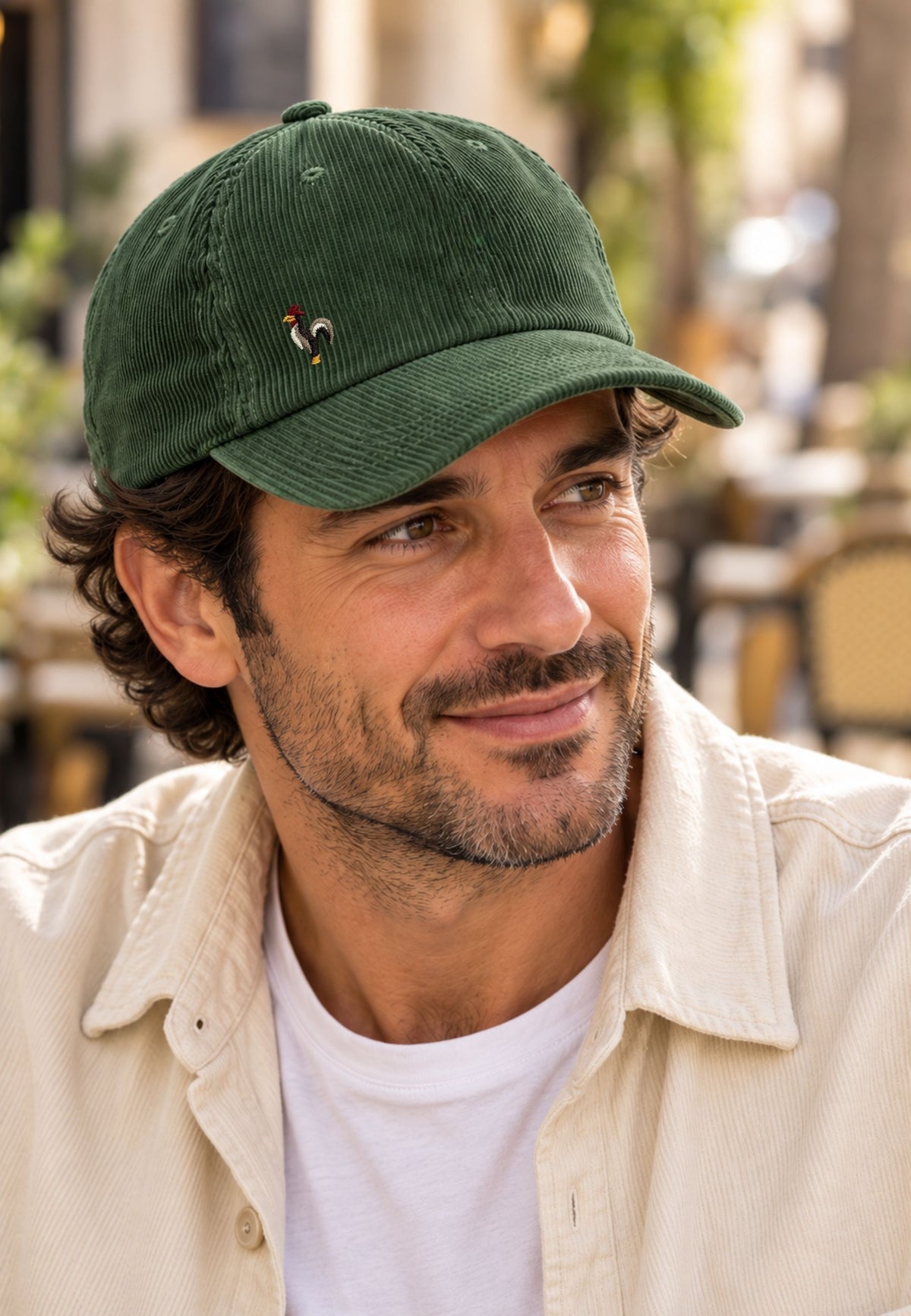 Gorra de pana verde 100% algodón