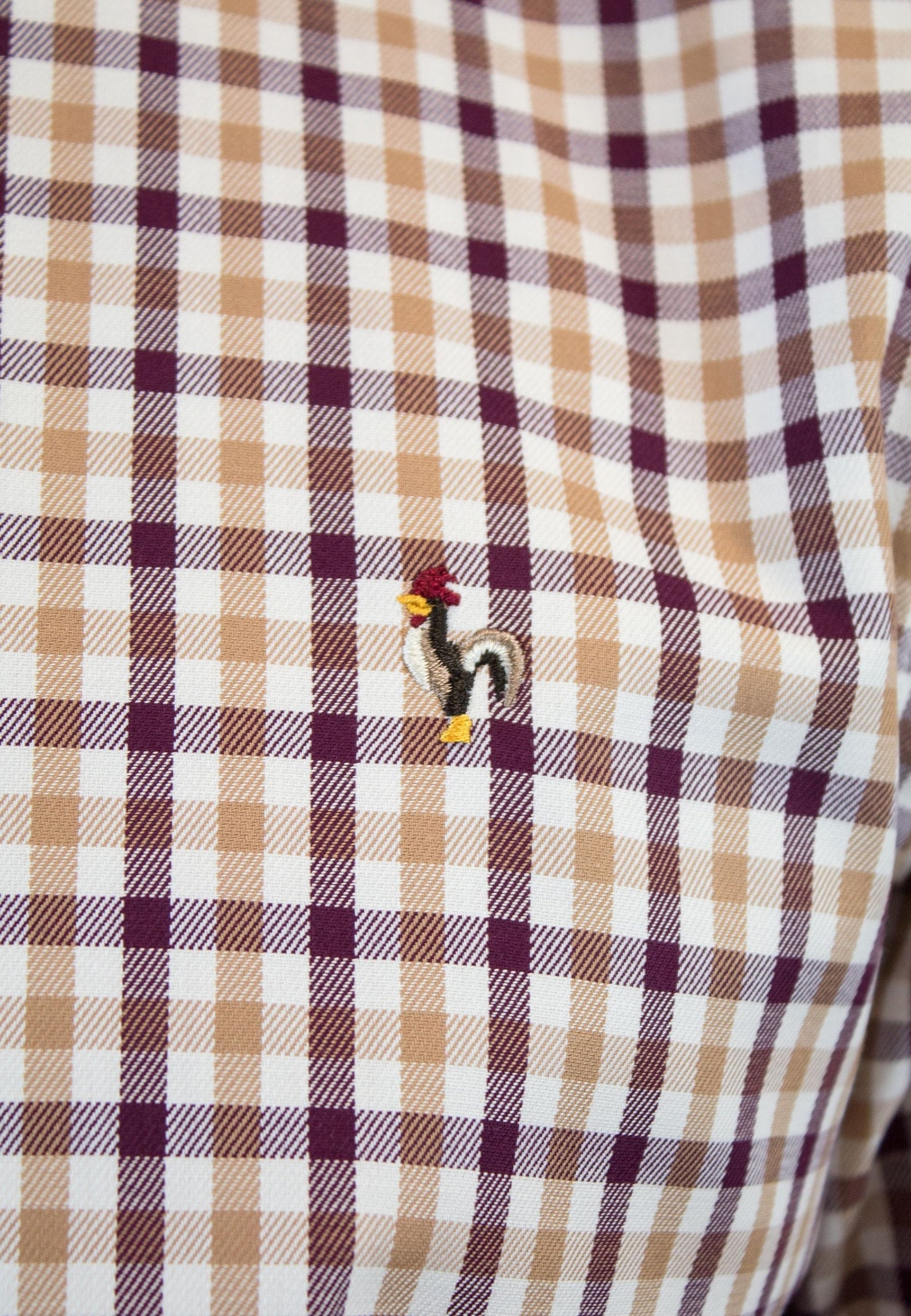 Camisa de cuadro en tonos beige