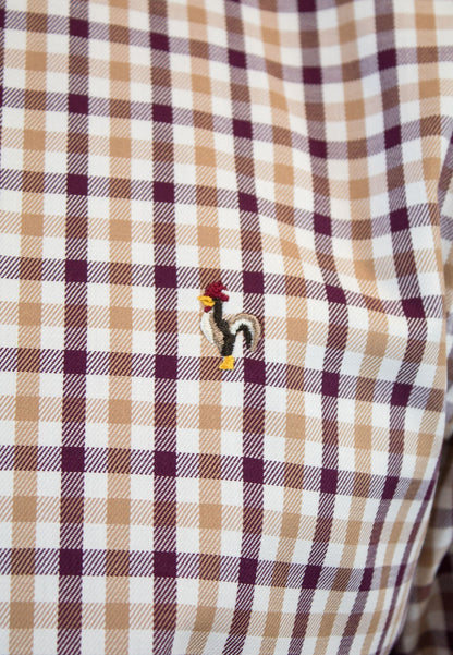 Camisa de cuadro en tonos beige