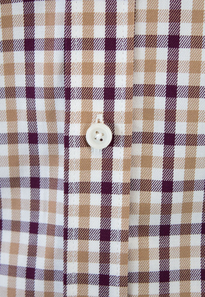 Camisa de cuadro en tonos beige