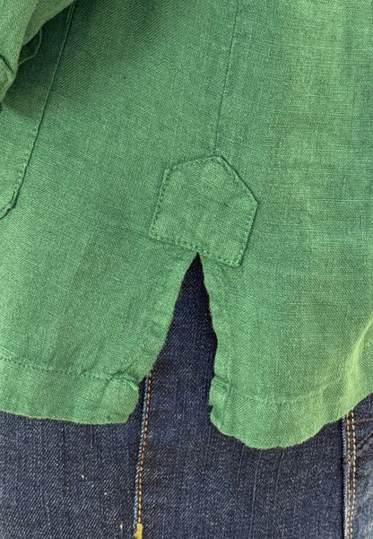 Camisa sahariana de lino verde
