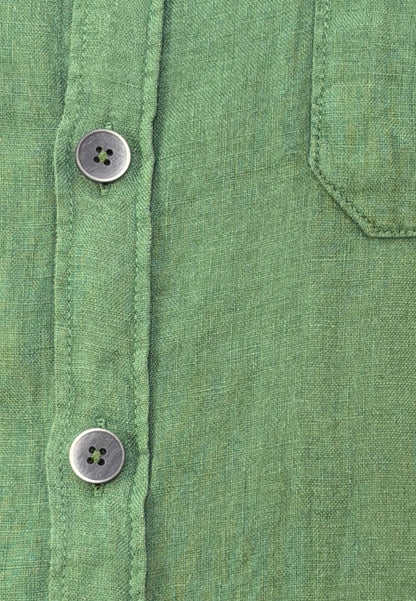 Camisa sahariana de lino verde
