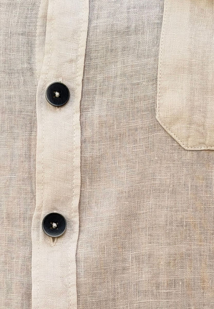 Camisa sahariana de lino crudo