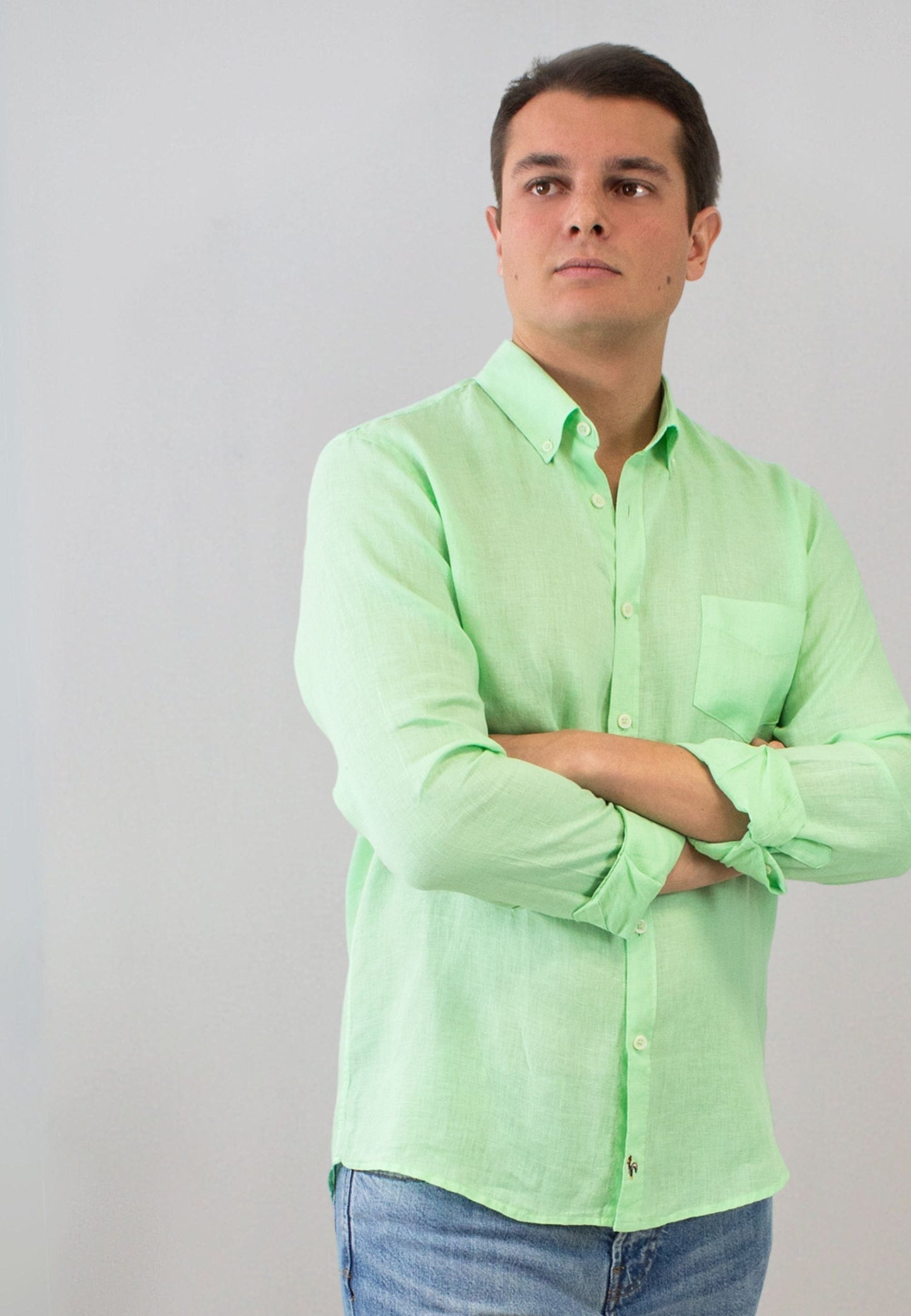 Camisa de lino en lima con bolsillo