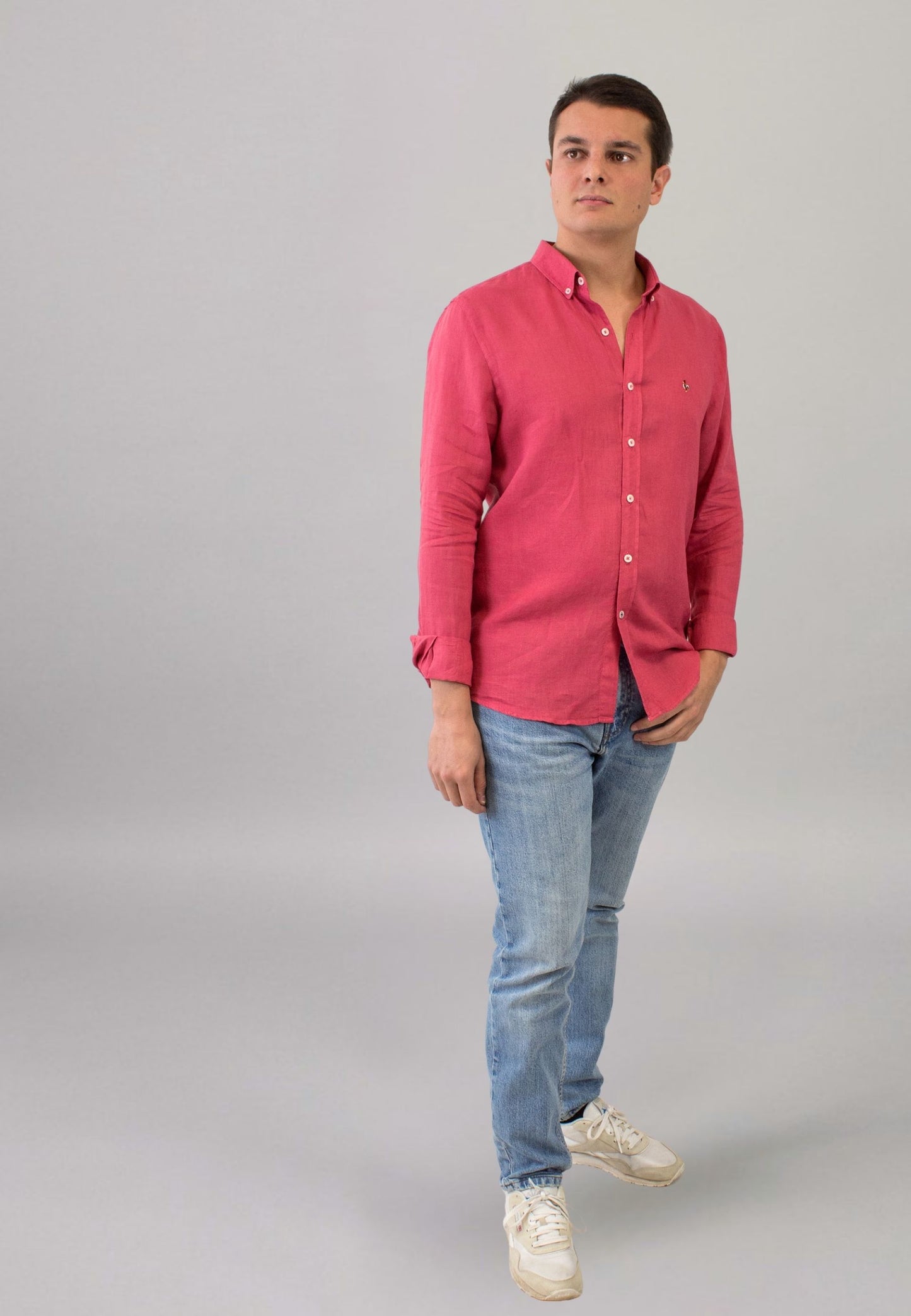 Chemise à carreaux roses