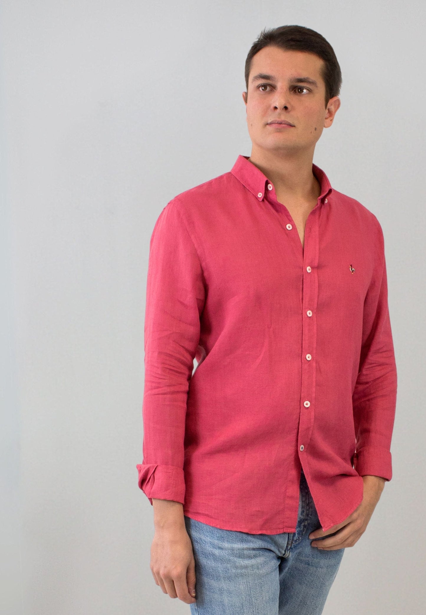 Chemise à carreaux roses
