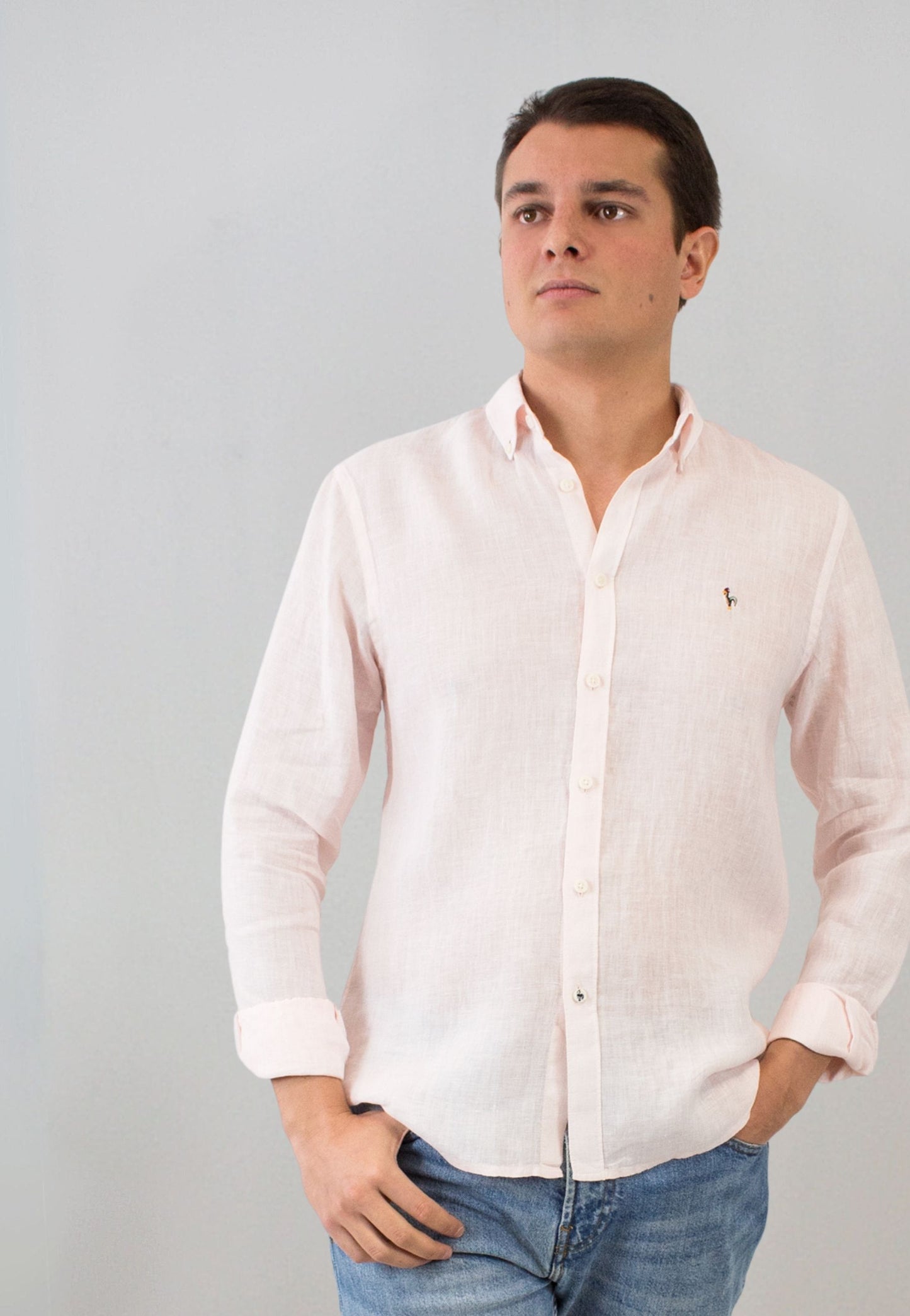 Chemise à carreaux roses