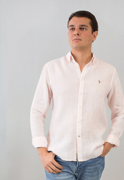 Chemise à carreaux roses