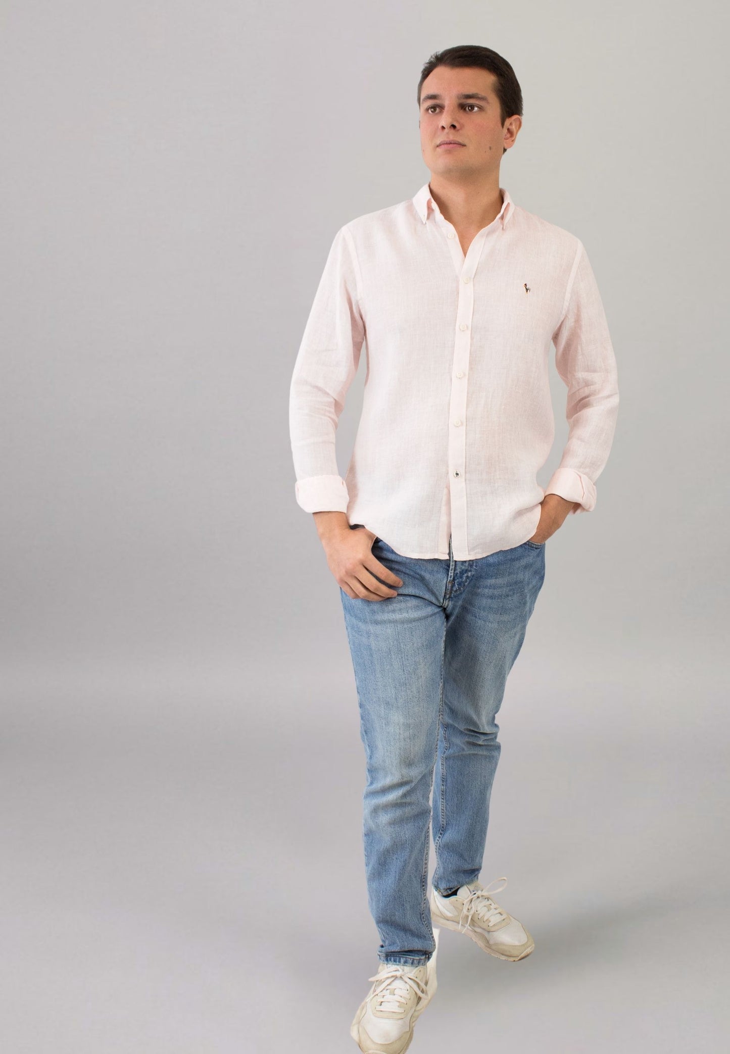 Chemise à carreaux roses