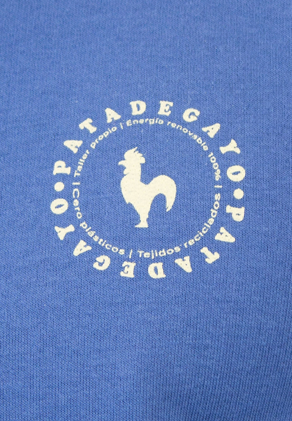 Sudadera azul con print en la espalda