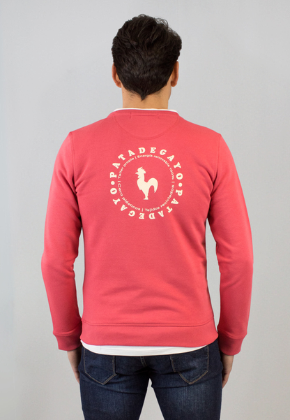 Sudadera coral con print en la espalda