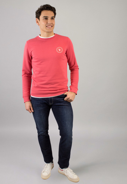 Sudadera coral con print en la espalda