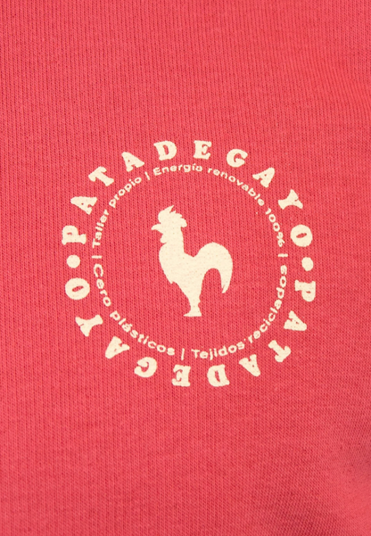 Sudadera coral con print en la espalda