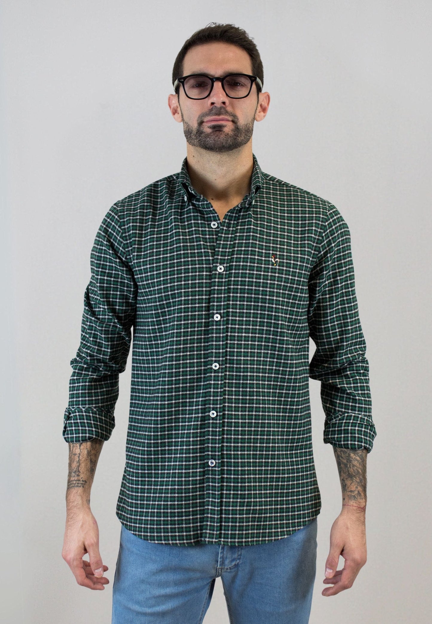 Camisa de cuadros verdes