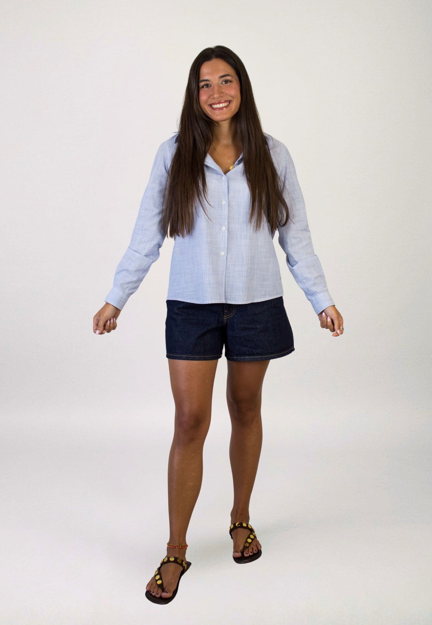 Chemise vichy bleu clair