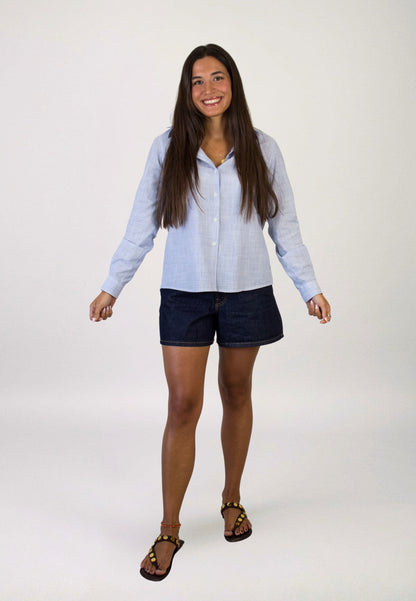 Chemise vichy bleu clair