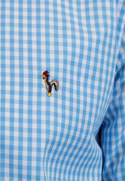 Camisa de cuadros popelín azul