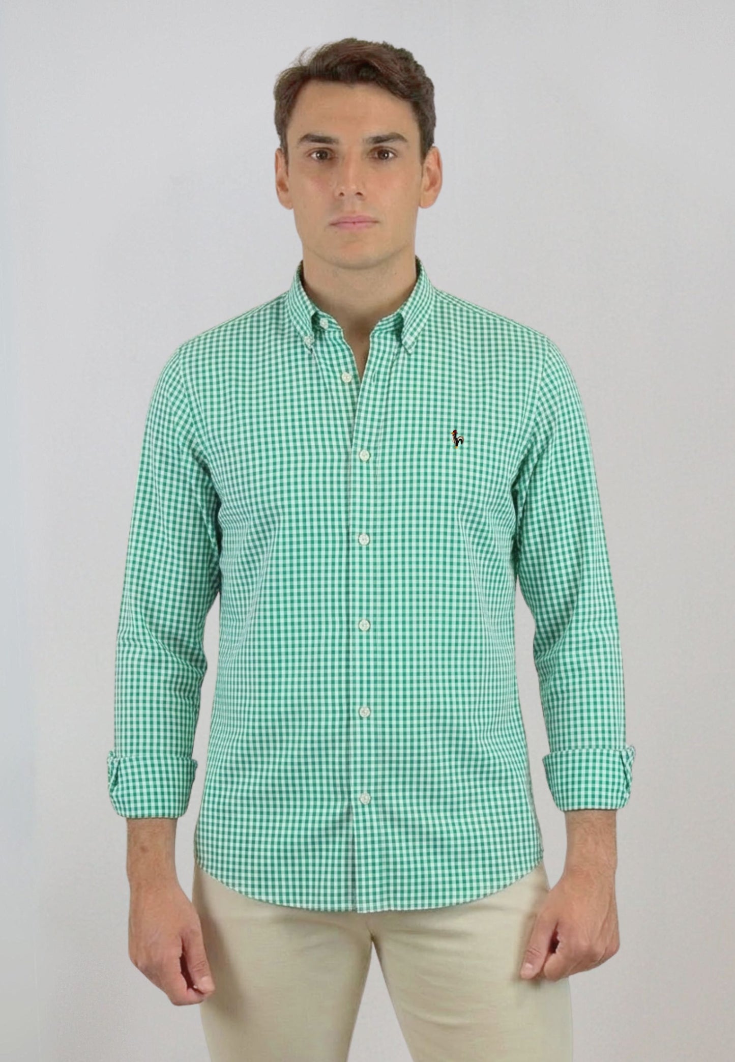 Green gingham shirt