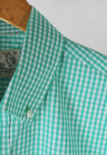 Green gingham shirt