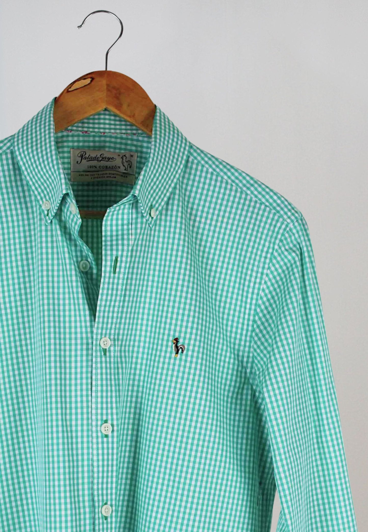 Green gingham shirt