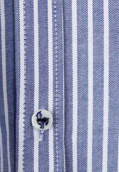Tejido Oxford raya ancha marino 100% algodón