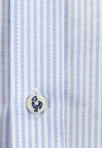 Tejido Oxford raya celeste 100% algodón