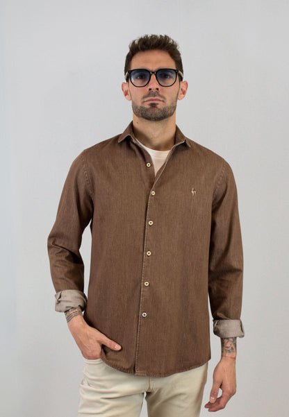 Bleached denim shirt