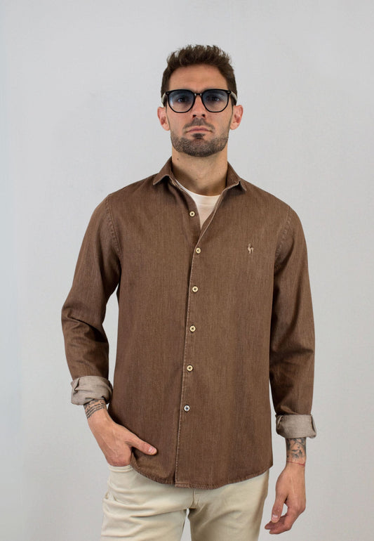 Bleached denim shirt