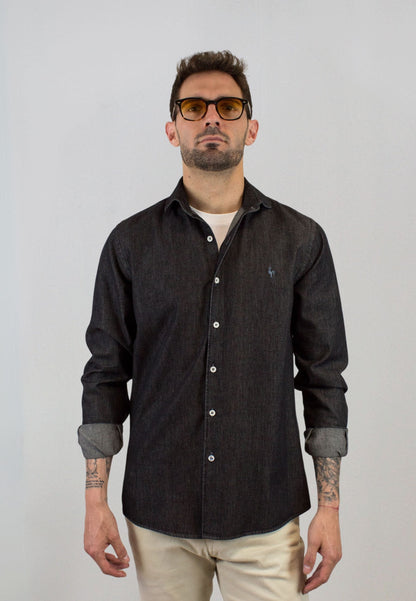 Bleached denim shirt