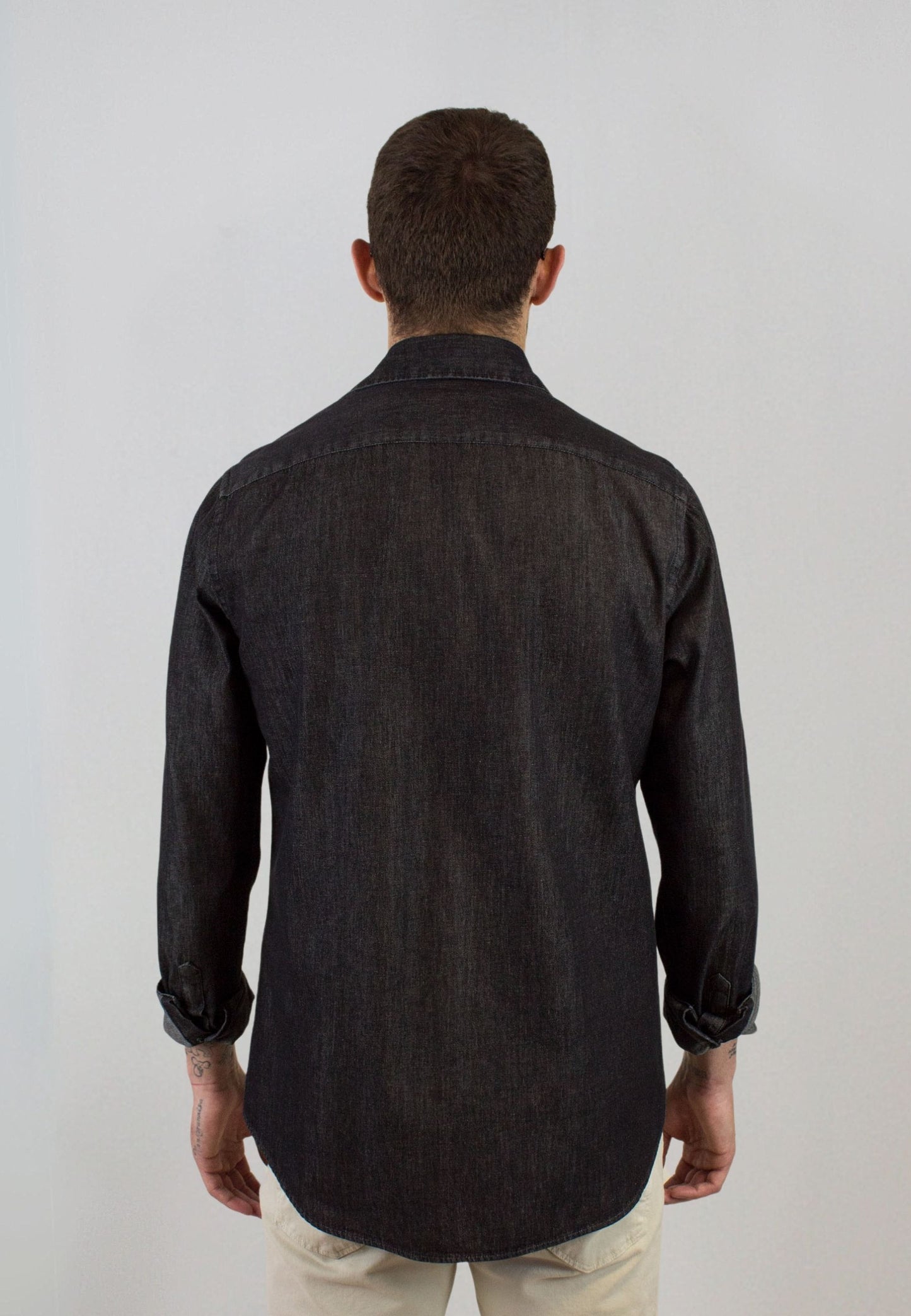 Bleached denim shirt