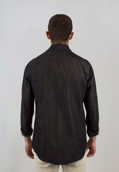 Bleached denim shirt